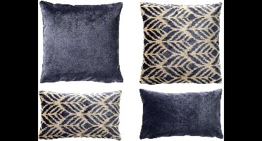ALEXA/CELESTE | 4-delige kussenset | 45x45 en 30x50 cm | blauw | Hoii
