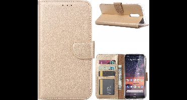 Ntech Hoesje geschikt voor Nokia 3.2 Portemonnee Hoesje / Book Case - Goud