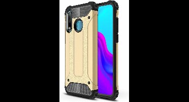 Ntech Huawei P30 Lite Dual layer Armor Hoesje - Goud