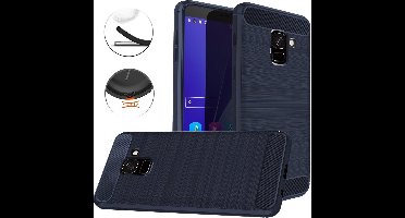 Ntech Soft Brushed TPU Hoesje Geschikt Voor Samsung Galaxy J6 (2018) - Donker Blauw
