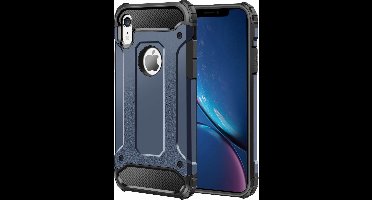 Ntech hoesje Geschikt voor iPhone Xr Dual layer Rugged Armor hoesje - Blauw