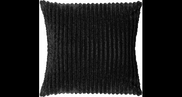 Dutch Decor MART - kussenhoes 45x45 cm - zacht ribfluweel - corduroy - Raven - zwart - met rits - zonder binnenkussen