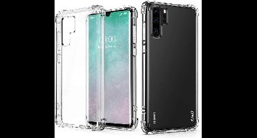 Ntech Hoesje Geschikt voor Huawei P30 Pro Transparent Anti Burst Hoesje Shock Proof TPU Case