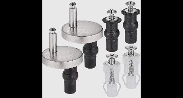 Somstyle Bevestigingsset Toiletbrilinstallatie - 6 Stuks - RVS - Universele Scharnieren voor Toiletbril - Wc Bril Onderdelen - Zilverkleurig / Zwart