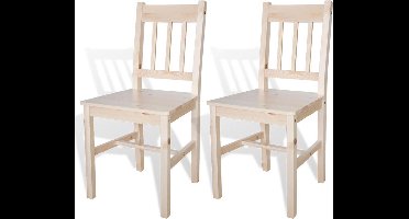 vidaXL - Eetkamerstoelen - 2 - st - grenenhout