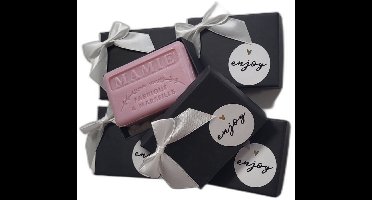 Zeep cadeau Mamie + bamboe zeepzakje - savon de marseille - zeep geschenkset - Moederdag cadeau - moederdag - moederdagpresentje - Schoencadeautje