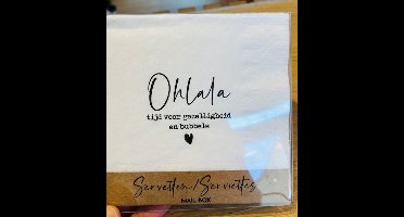 Aperitiefservetten Ohlala tijd voor gezelligheid en bubbels. 2 pakjes van 15 stuks