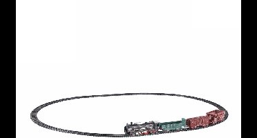 Locomotief speelgoed treinset met licht en wagons - 2-Play - 16-delig.