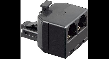 RJ12 (m) - 2x RJ12 (v) telefoon splitter / zwart