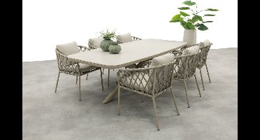 Sara/Soreno deens ovale tuinset 240x110 cm. - Latte