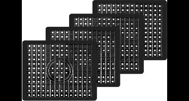 Rubber Gootsteenmat Set van 4 - Spoelbakmat - Afdruipmat - Gootsteen Beschermer - Anti-Kras Bescherming voor Afwasbak - Keuken Accessoires - Gootsteenmat Rechthoekige - Gootsteenmat Zwart