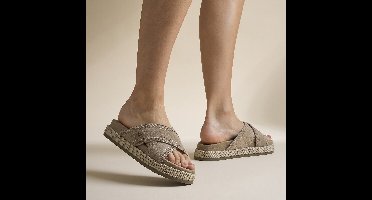 Warmbat Nullagine Slippers beige Suede - Maat 40
