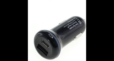 OTB Autolader met 1 USB-C PD en 1 USB-A poort - 30W / zwart