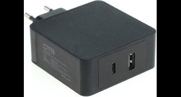 OTB Thuislader met 1 USB-C PD en 1 USB-A poort - 57W / zwart