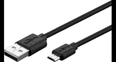 Goobay Fast Charging USB naar USB Micro B kabel - tot 2,5A - USB2.0 / zwart - 1 meter