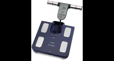 OMRON BF511 weegschaal met 8 sensoren voor het meten van lichaamscompositie, BMI en vetpercentage. Ideaal als weegschaal voor personen, volwassenen en kinderen (+6 jaar) - Blauw