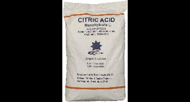25 kg citroenzuur in poeder, monohydraat, levensmiddelenkwaliteit E330, ontkalker, reiniger, GGO-vrij
