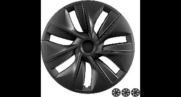 Wieldoppen geschikt voor Tesla Model Y - 19 inch - Cycloon B - Mat zwarte - 4 stuks