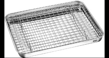 Bakplaat met Afkoelrek, 31.5 x 24.5 x 2.5 cm, RVS - GEFU | VARIADO