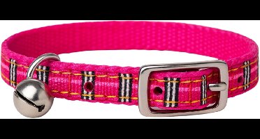 Animalking Kattenhalsband met Belletje - Kattenriem - Kattenbandje - Cat Collar - Roze Geruit
