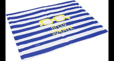 Beeztees Hello Summer Koelmat - Hondenmat - Blauw/Wit - 90x50 cm