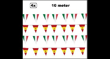 4x Vlaggenlijn landen set Spanje / Italie 10 meter - Sport Spain Italie Thema feest voetbal party