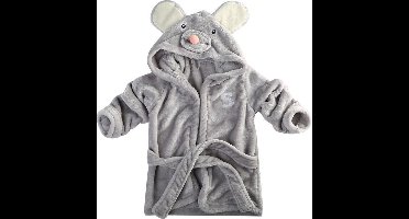 New Age Devi - Ochtendjas-badjas baby grijs met capuchon-muis