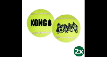 Kong squeakair tennisbal geel met piep 2x Small 5 cm 3 st