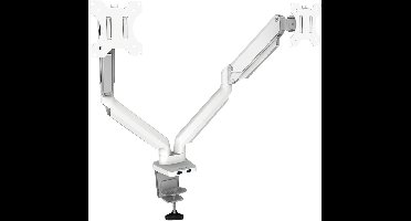 Fellowes Platinum - Monitor arm - 2 schermen - Tot 8 kg - Tot 32 inch - Gasveer - USB - Wit