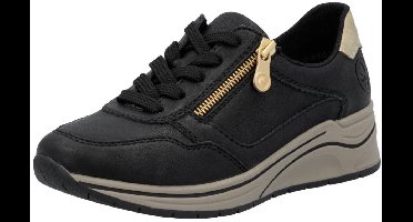 RIEKER-dames-sneaker-veter/rits laag ZWART art N9501 00 maat 37