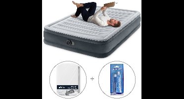 Intex Comfort Plush luchtbed | Twijfelaar | 191 x 137 x 33 cm | Inclusief bijpassend hoeslaken + reparatiekit