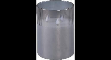 PTMD LED Windlicht grijs 15 x 15 x 20 cm - Led Stormlight Candle Grey glass M