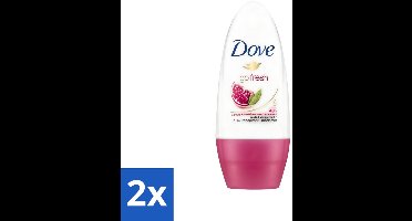 Dove - Deodorant - Roll-on Go Fresh Granaatappel - Frisse geur - 50 ml - Voordeelverpakking - 2 stuks
