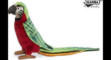 Hansa Papegaai Pluche, rood, groen