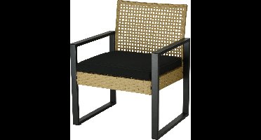 TUINSET 4 DELIG PE RATTAN - BANK - STOELEN - TAFEL - LOUNGSET