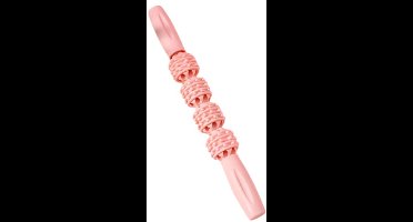 S&E Massage Roller met 4 Wielen – Spierontspanning & Afslankroller – Ideaal voor Benen, Rug & Armen – Yoga & Fitness Tool - Pink