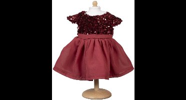 Mamamemo Poppenkleding Feestjurk Bordeaux 33 - 37 cm