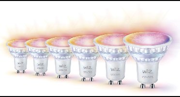 WiZ Voordeelverpakking - GU10 met 6 Spotjes - 50W - 400lm - Wit en Gekleurd Licht - Slimme LED Verlichting - Werkt met Apple HomeKit, Alexa en Google Home - Tunable White and Color