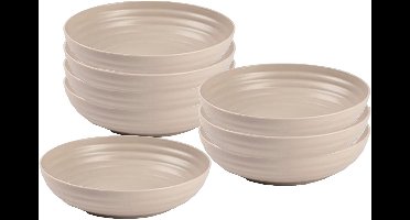 Plasticforte Soepkommen - 8x - D22 x H5.5 cm - taupe - kunststof - onbreekbaar - servies