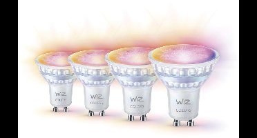 WiZ Voordeelverpakking - GU10 met 4 Spotjes - 50W - 400lm - Wit en Gekleurd Licht - Slimme LED Verlichting - Werkt met Apple HomeKit, Alexa en Google Home - Tunable White and Color