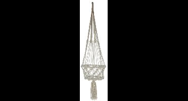 Gerimport plantenpot aan macrame touw - Ibiza stijl - plantenhanger - 22 x 90 cm