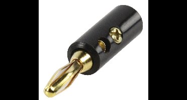 Banaan connector voor luidsprekerkabel tot 4 mm - verguld / zwart