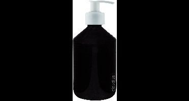 Lege Plastic Fles 500 ml zwart met Witte pomp - set van 10 stuks - navulbaar - leeg