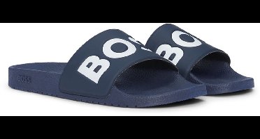 Hugo Boss heren BOSS slippers contrast logo blauw