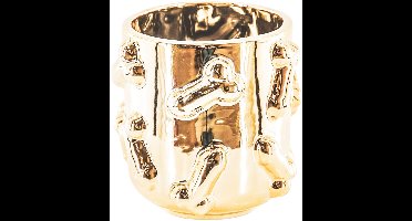 Housevitamin Pot - Planten Pot - Piemels - Keramiek - Goud -11x11x11,5cm