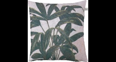 Dutch Decor LUNA - Sierkussen 45x45 - wit / beige - botanisch - Inclusief binnenkussen