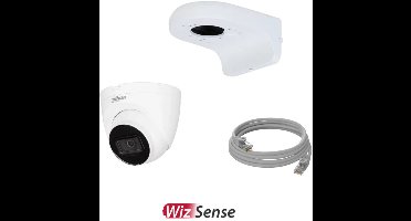 Camera set wit bestaande uit: Dahua 4MP IPC-HDW2441TP-S WizSense camera - Dahua camera muursteun - Netwerkkabel Cat5e 5 meter.