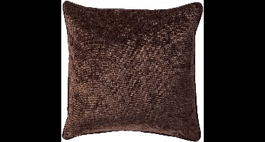 Dutch Decor LEWY - sierkussen 45x45 cm - glansvelours - Chocolate Martini - bruin - Inclusief binnenkussen - Luxe kussens voor woonkamer & bank