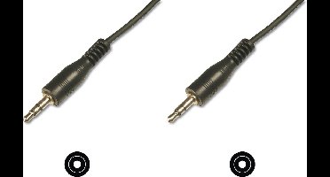 Digitus AK-510100-025-S Jackplug Audio Aansluitkabel [1x Jackplug male 3,5 mm - 1x Jackplug male 3,5 mm] 2.50 m Zwart