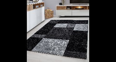 Hawaii Vloerkleed – Grijs/Zwart/Lichtgrijs – Laagpolig – Modern 3D-Design – 280x370 cm